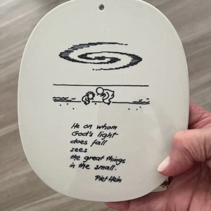 Placa de pared Royal Copenhagen Piet Hein 1959 poema LUZ DE DIOS Fajance cerámica - Imagen 1 de 2