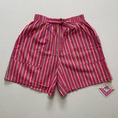 Pantalones Cortos Vintage Hang Ten Para Mujer Grandes Rosa Rayas Cordón Surf Hechos EE. UU. 90s Foto 1 de 4