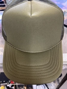 8 OTTO CAP 5 Panel High Crown Mesh Back Foam Trucker Hat 39-165 OLIVE GREEN - Picture 1 of 4