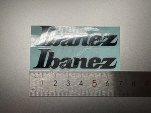 2Pcs For Ibanez Electric Guitar Bass Headstock Neck Metal Stickers Chrome Silver - Picture 1 of 10