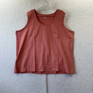 Blair Women's Basic Essential Knit Round Neck Tank Top Peach Plus Size 2XL NWOT - Picture 1 of 9