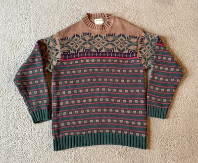 VTG Eddie Bauer Men's Cotton Chunky Knit Christmas Sweater - Size Large - Image 1 of 4