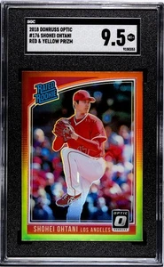 2018 Donruss Optic Red Yellow Prizm #176 Shohei Ohtani Rookie RC SGC 9.5 Mint+ - Bild 1 von 2