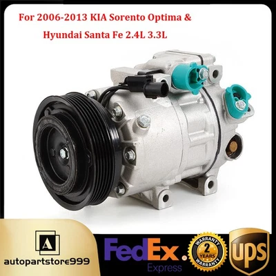 AC A/C Air Conditioner Compressor+Clutch Fit For KIA Sorento 3.5L 2011 2012 2013 - Image 1 of 4