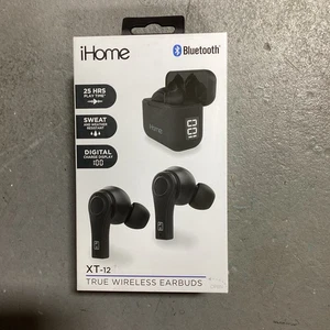 Auriculares inalámbricos verdaderos iHome Bluetooth HM-AU-BE-214-BK iHome XT-12 NEGROS NUEVOS EN CAJA - Imagen 1 de 4
