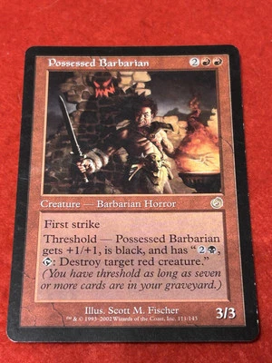 MTG Possessed Barbarian 111/143 Torment Regular - Image 1 of 4