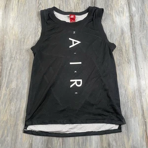 Nike Air Mesh Tank Top Mens Size Large Jordan Black White Shirt 886064-010 - Afbeelding 1 van 4