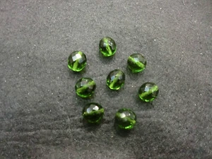 8 PERLE PERLINE BIGIOTTERIA VETRO SFACCETTATE 12 mm COL. VERDE - Picture 1 of 1