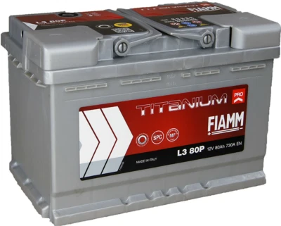 BATTERIA AUTO 80AH FIAMM L3 80P TITANIUM PRO SPUNTO 730A 278x175x190