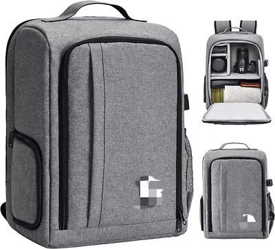 Mochila grande para cámara DSLR/SLR gris 12x6x17"" bolsas trípode almacenamiento universal Foto 1 de 4