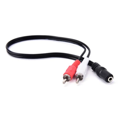 nEW 3.5mm Y Adapter Audio Cable Stereo Female Mini Jack to 2 RCA Male Adapter - Image 1 of 3