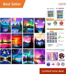 12 Pack Diamond Painting Kits Canvas 12x16 Full Drill Art for Home Decoration - Picture 1 of 11