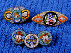 Three Vintage Micromosaic / Micro Mosaic Brooches / Pins - Florals