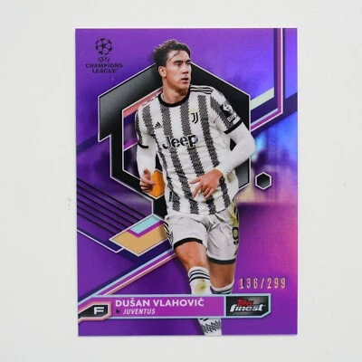 DUSAN VLAHOVIC 2022-23 Topps Finest UEFA Purple Refractor /299 #72 - Image 1 of 2