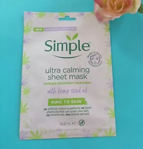 Simple Hemp Ultra Calming Sheet Mask – FREE P&P - Picture 1 of 2