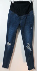 Mujer Talla 2 Azul Maternidad Jean Leggings Envejecidos 2 Bolsillos Traseros por Isakel - Imagen 1 de 7