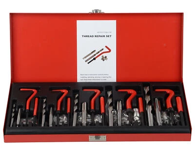 131Pcs HSS Thread Repair Kit Drill Helicoil Metric Set Heli Coil Tap Insert Case - Image 1 of 4