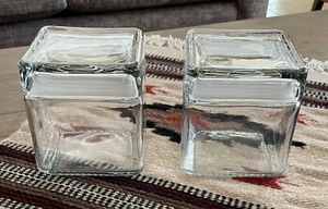 [2] Vintage Anchor Hocking Stacking SQUARE GLASS CANISTERS 5” High x 4" Square - Bild 1 von 4