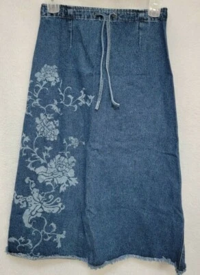 Falda vaquera floral azul talla 8 Harve Benard para mujer Foto 1 de 4