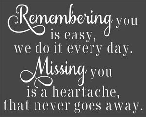 1- 8x10 inch Stencil, (NE-10) Remembering You Is Easy (6mil) - Picture 1 of 2