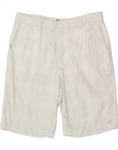 O'NEILL Mens Chino Shorts W34 Large Grey Check Polyester CC05 - Picture 1 of 4