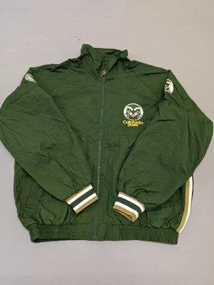 Pro Player Green Colorado State Rams Windbreaker Jacket Medium Zip Up - Image 1 of 4