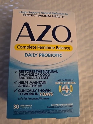 Probiótico diario Azo Complete Femenino Balance 30 cápsulas una vez al día (J12) Foto 1 de 4