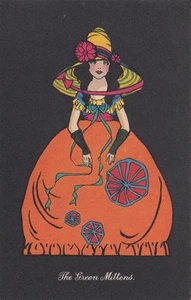 Super Art Deco Design Künstler gezeichnete Postkarte - Die grünen Fäustlinge - Chloe Preston - Bild 1 von 1