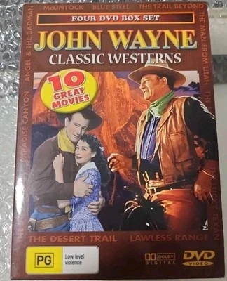 John Wayne, Classic Westerns, 10 Great Movies - DVD Box Set. Region All. VGC - Image 1 of 4