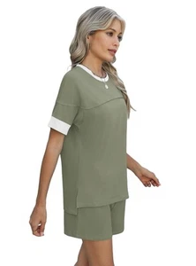 Comfy Summer Sets with Pockets Loose Fit Color Block Design Matching 23263 - Picture 1 of 25