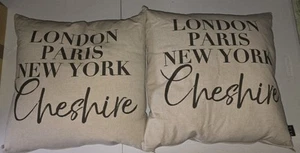 London Paris New York Chesire cushions x2 by Jola 40cm x 40cm - Picture 1 of 7