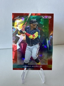 2023 Leaf Vivid Red Cracked Ice Ronald Acuña Jr 6/8 #36 - Picture 1 of 4