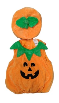 Vintage  Halloween Orange Pumpkin  Jack-o- Lantern Costume Size 0-6 Months - Image 1 of 4