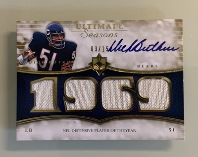 2008 Upper Deck Ultimate Dick Butkus #USEA-97 Seasons Quad Jersey Auto /15 - Image 1 of 2