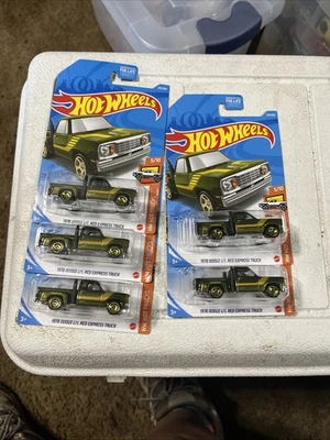 Camión Dodge Lil Red Express 1978 Hot Wheels Green Treasure Hunt lote de 5 Foto 1 de 4