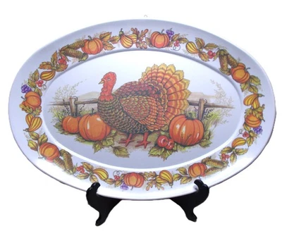 Bandeja de charcutería Apollo Ware grande de melamina de melmac para pavo de acción de gracias Foto 1 de 4