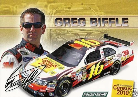 GREG BIFFLE 2010 US CENSUS SPRINT CUP POSTCARD NEW #16 Cover