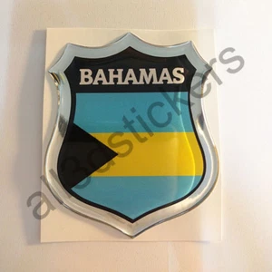 Sticker Bahamas Emblem 3D Resin Domed Gel Bahamas Flag Vinyl Decal Car Laptop - Picture 1 of 3