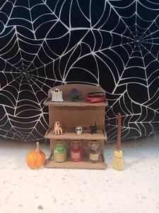 Dollhouse Miniatures Witch Shelf Halloween Mini Decor Scale - Picture 1 of 4