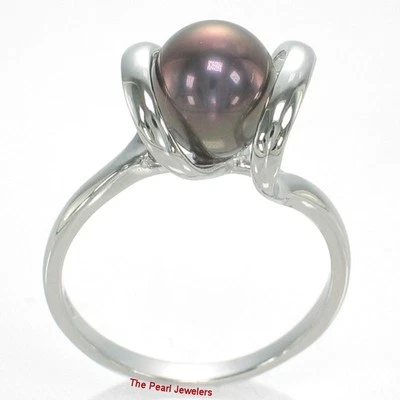 Classic .925 Sterling Silver Black-Peacock Pearl Ring - Image 1 of 4