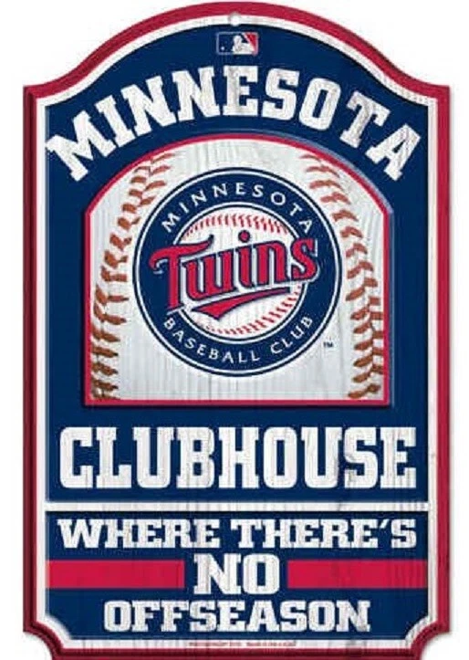 Minnesota Twins 11x17 Licensed MLB Wood Clubhouse Sign No Offseason - Image 1 of 1