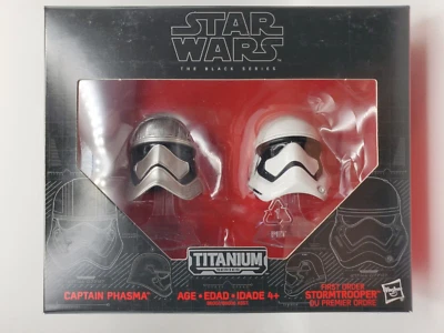 Star Wars Black Series Titanium Helmets Captain Phasma Stormtrooper 2-Pack NEW - Image 1 of 2