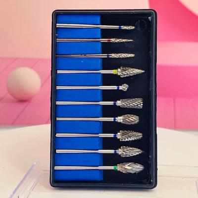 Kit de corte de carburo de tungsteno HP de 10 piezas fresas dentales taladro de dientes de laboratorio pulidora Foto 1 de 4