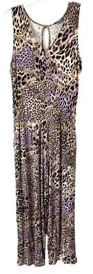 Lisa Rinna Sleeveless Romper Jumpsuit Leopard Print Sz Small A375489 Women BB403 - Image 1 of 4