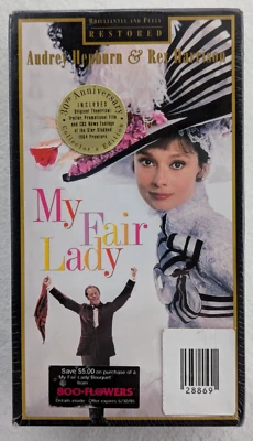 My Fair Lady 30th Anniversary Sticker 1994 Sealed VHS Tape Fox Watermark - Image 1 of 4
