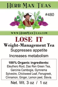 LOSE IT TEA - Weight Loss tea to reduce appetite, increase fat metabolism 3 oz. - Picture 1 of 14