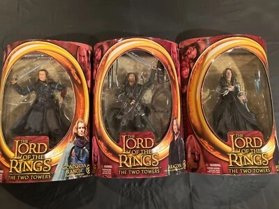 LOTR Две Башни Лот из 3: Wormtongue, Aragorn, Gondor Ranger Toybiz Новый в коробке - Изображение 1 из 4