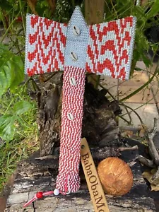 Shango Chango Orisha solid wood Hacha adorned with crystals Cowry shells Yoruba - Picture 1 of 16