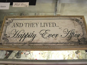 "Letrero de ""Happily Ever After"" - Letrero de madera personalizado - Decoración de playa - Decoración costera del hogar" - Imagen 1 de 5