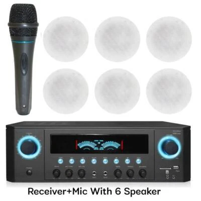 1000 Watts Professional Home Stereo Receiver USB & SD Card Inputs 6 x 5.25” Each - Image 1 of 4